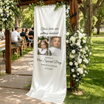 Bannière de mariage en soie personnalisée avec nom et date Cadeau de fête de mariage pour les mariés