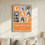Personalised Nine-Square Grid Photo Giclee Canvas Prints with Letter Title Date Home Decor Anniversary Gift for Family Friend Couple
