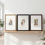 Acuarela personalizada estilo de la boda de fotos Impresiones en lienzo con nombre y fecha Regalo de boda para los recién casado