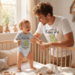 Henkilökohtainen ensimmäinen isämme Animal Pattern 100% puuvilla T-paita Baby Bodysuit Matching Outfit nimet Isänpäivä lahja isälle vauva