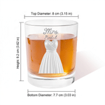 Personalised Sophisticated Tuxedo Wedding Dress Design 10 oz Whiskey Glass Wedding Celebrate Party Gift for Newlyweds