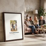 Acuarela personalizada estilo de la boda de fotos Impresiones en lienzo con nombre y fecha Regalo de boda para los recién casado