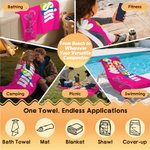 Asciugamano da spiaggia personalizzato Multicolore Cousin Crew ad asciugatura rapida con nome Vacanze estive Festa di compleanno in spiaggia Regalo per la famiglia