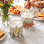 Tazza di vetro personalizzata con manico e nome, regalo di compleanno e anniversario per le donne che amano la natura.