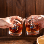Personalised Funny Dad Photo 10 oz Old Fashioned Rock Whiskey Glass with Name Father's Day Birthday Gift for Man Whiskey Enthusiast