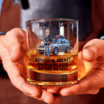 Personalised Funny Dad Photo 10 oz Old Fashioned Rock Whiskey Glass with Name Father's Day Birthday Gift for Man Whiskey Enthusiast