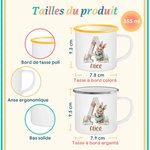 Tasse en émail 355 ml personnalisée avec initiale et nom - Cadeau d'anniversaire Pâques pour les enfants