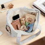 Bolso tote de pana personalizado con nombre y diseño de dibujo animado de mascota gran capacidad regalo de cumpleaños para dueños de mascotas