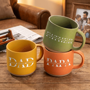 Personalised Dad Papa Ceramic Mug with Names Daily Drinking Father's Day Gift for Dad Husband