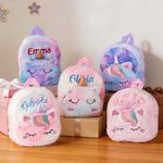 Personalised Cute Fantasy Unicorn School Backpack with Embroidery Name and Pencil Case Back to School Birthday Gift for Girls