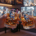 Personalised Funny Dad Photo 10 oz Old Fashioned Rock Whiskey Glass with Name Father's Day Birthday Gift for Man Whiskey Enthusiast