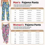 Personalised Watercolor Floral Style Drawstring Pyjama Pants with Name Daily Wear Birthday Gift for Women Men
