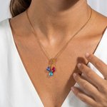 Personalized 1-5 Drop Shaped Birthstones Necklace Dainty Jewelry Mother's Day Birthday Gift for Women Mom Grandma