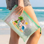 Bolsa de playa impermeable con nombre Personalizada Personaje de dibujos animados Fiesta de verano Piscina Vacaciones Regalo de cumpleaños para mujer