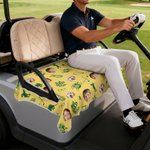 Personalized Golf Elements Best Dad Photo Design Golf Cart Seat Cover Father's Day Club Team Birthday Gift for Golf Players Lovers