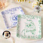 Personalised Toile De Jouy Style Pet Portrait Ceramic Trinket Jewellery Dish with Name Birthday Gift for Pet Owner