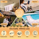 Toalla de playa personalizada de secado rápido y extragrande con rayas acuarela nombre e inicial regalo de cumpleaños para mujer o parejas