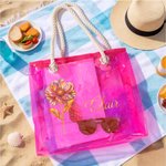 Personalizada Oro Nacimiento Flor Claro Bolsa Tote con Nombre Viaje Esencial Boda Cumpleaños Regalo para Novia Amiga