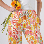 Personalised Watercolor Floral Style Drawstring Pyjama Pants with Name Daily Wear Birthday Gift for Women Men