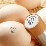 Sello de madera personalizado para huevos de gallina con texto y caja de regalo Uso diario Regalo de cumpleaños para granjero