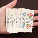Fleur de naissance aquarelle personnalisée 100% coton Etiquette de couture avec nom et texte Cadeau d'anniversaire pour les amateurs de tricot et de bricolage