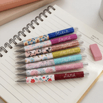 Personalizzato floreale Glitter 2 pezzi ricaricabile penna gel con nome scrittura Forniture Back to School lavoro regalo di compleanno per gli studenti infermieri insegnanti