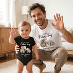 Henkilökohtainen ensimmäinen isämme Animal Pattern 100% puuvilla T-paita Baby Bodysuit Matching Outfit nimet Isänpäivä lahja isälle vauva