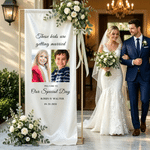 Bannière de mariage en soie personnalisée avec nom et date Cadeau de fête de mariage pour les mariés