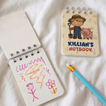 Personalised Colourful Cartoon Character Notebook with Name Daily Use Back to School Birthday Gift for Student