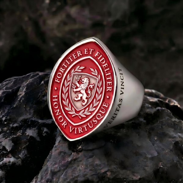 Personalisierter Siegelring mit eigenem Wappen und Text | Wappenring | Schmuck | Herren-Accessoire | Vatertag Geburtstag Jahrestag Geschenk für Männer