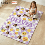 Personalised Playful emoji Scene Photo Soft Throw Blanket with Name Home Decor Birthday Gift for Friends Kids Family | Callie × emoji ™