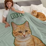 Personalisierte gedruckt Stickerei-Stil Haustier Foto weiche Decke mit Namen Home Travel täglichen Gebrauch Geburtstag Geschenk für Tierbesitzer Liebhaber werfen