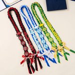 Ruban de Graduation Personnalisé Class of 2026 Multi-Color Pearl Glitter Ribbon Lei with Name and Year Braided Senior Recognition Party Gift for Graduates