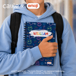 Personalised Colourful emoji Mix A5 Spiral Journal Notebook with Name Daily Use Birthday Gift for Kids | Callie × emoji ™