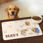 Personalized A Day in the Life of a Pet PU Leather Pet Feeding Mat with Name Pet Supplies Birthday Gift for Dog Owners