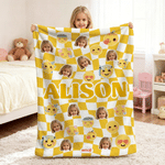 Personalised Playful emoji Scene Photo Soft Throw Blanket with Name Home Decor Birthday Gift for Friends Kids Family | Callie × emoji ™