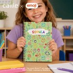 Personalised Colourful emoji Mix A5 Spiral Journal Notebook with Name Daily Use Birthday Gift for Kids | Callie × emoji ™