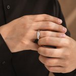 Personalized Sterling Silver Octagonal Family Ring with Engraved 1-8 Names Birthday Mother's Day Gift for Mom Family