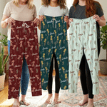 Personalized Birth Flower Soft Skin-Friendly Pajama Pants with Name Daily Use Birthday Gift for Girls Women