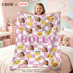 Personalised Playful emoji Scene Photo Soft Throw Blanket with Name Home Decor Birthday Gift for Friends Kids Family | Callie × emoji ™