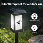 Personalized Dog Cat Pet Paw Print Solar Garden Light with Name and Text Garden Decor Memorial Sympathy Gift for Family Pet Owners