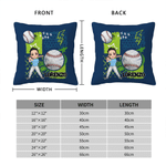 Personalized Multicolor Cartoon Character Baseball Softball Soft Throw Pillow Cover with Name Home Decor Game Day Team Gift for Athlete Coach