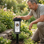 Personalized Always Loved Butterfly Photo Solar Garden Light with Name and Year Garden Decor Memorial Sympathy Gift for Family Friend