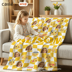 Personalised Playful emoji Scene Photo Soft Throw Blanket with Name Home Decor Birthday Gift for Friends Kids Family | Callie × emoji ™