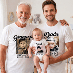 Personalized Photo Ctrl C Ctrl V 100% Cotton T-shirt  Baby Bodysuit Matching Outfit with Name Father's Day Birthday Gift for Dad Grandpa Baby