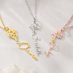 Collier de fleur de naissance personnalisé avec nom Cadeau d'anniversaire pour Maman Grand-mère Tante Petite amie