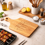 Personalised Everything Tastes Better Chef Wooden Charcuterie Chopping Board with Handle and Name Father's Day Gift for Dad Grandpa