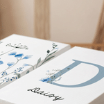 Personalised Watercolor Flower 3-Piece Split Canvas Prints with Name and Initial Nursery Decor Birthday Gift for New Parents