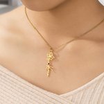 Collier de fleur de naissance personnalisé avec nom Cadeau d'anniversaire pour Maman Grand-mère Tante Petite amie