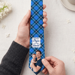 Personalized The Best Dad in the World Photo Tie with Name and Text Birthday Anniversary Father's Day Gift for Men Dad